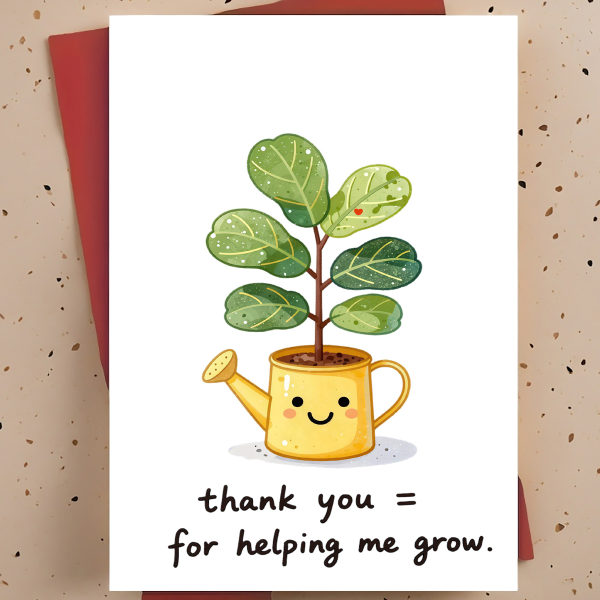 Plant Parent Pot - การ์ดขอบคุณแสนหวานและอบอุ่น 1 ใบสำหรับครู ผู้ให้คำปรึกษา และผู้ปกครอง -