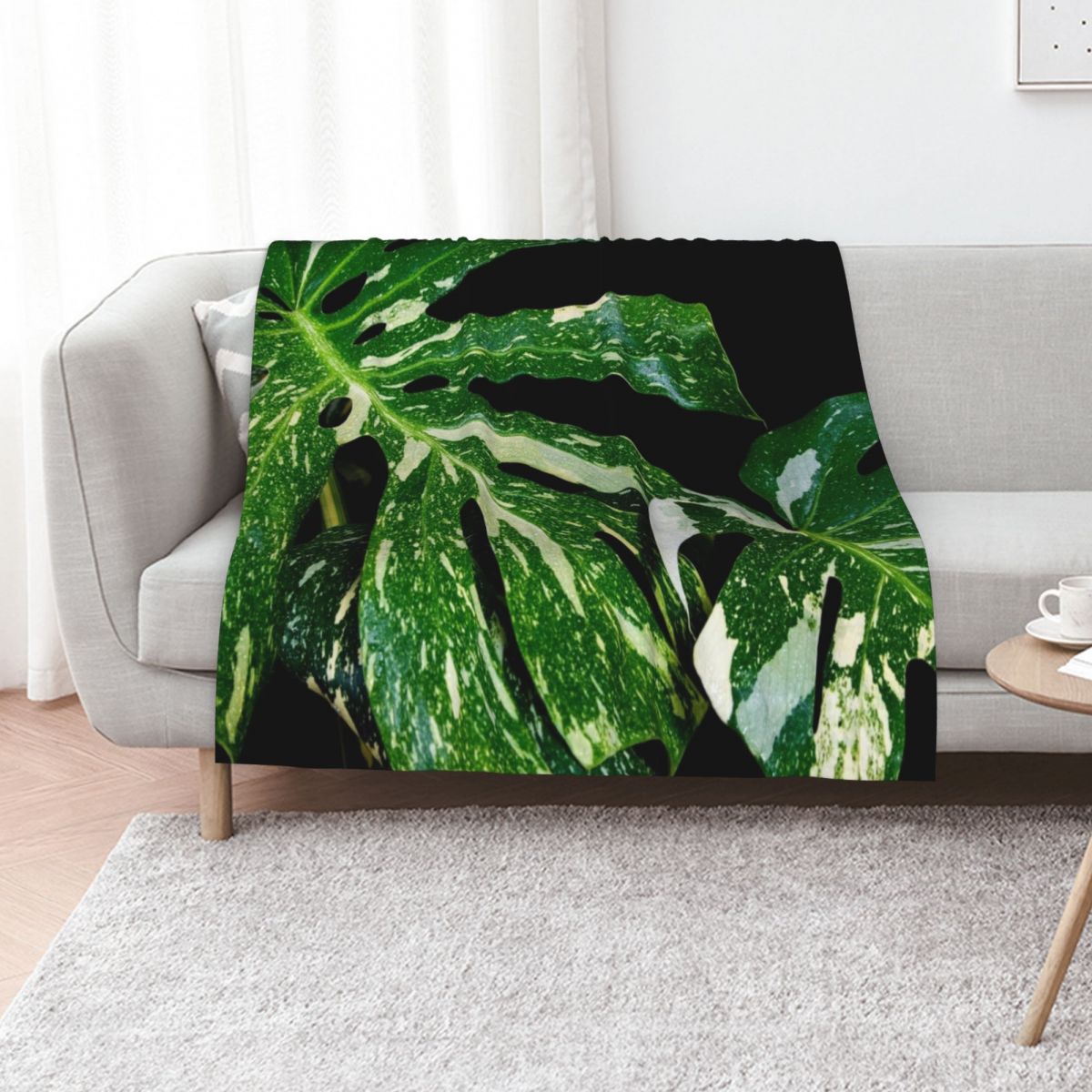 Monstera Thai Constellation - ผ้าห่มลายมอนสเตอร่า กลุ่มดาวไทย สำหรับโซฟาเด็ก ผ้าห่มดีไซน์หรูหราสไตล์เรโทร แบรนด์หรูทันสมัย